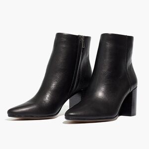 Madewell | Fiona Heeled Boots | Black Leather | Size 9.5